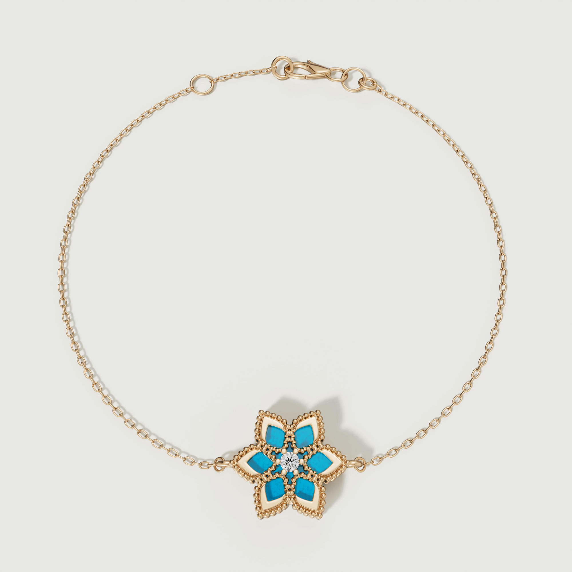 Stella D'oro Eden 18k Yellow Gold Diamond And Turquoise Bracelet