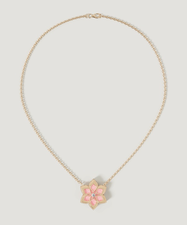 Stella D'Oro Eden 18K Yellow Gold Diamond And Pink Opal Necklace