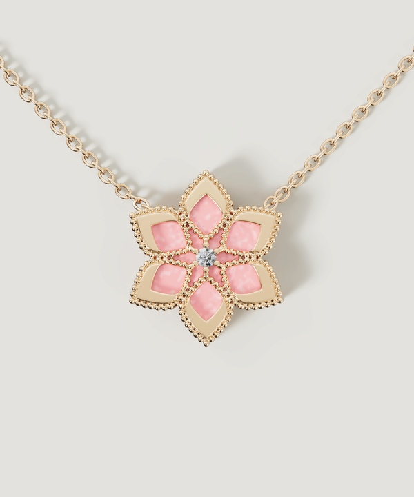 Stella D'Oro Eden 18K Yellow Gold Diamond And Pink Opal Necklace