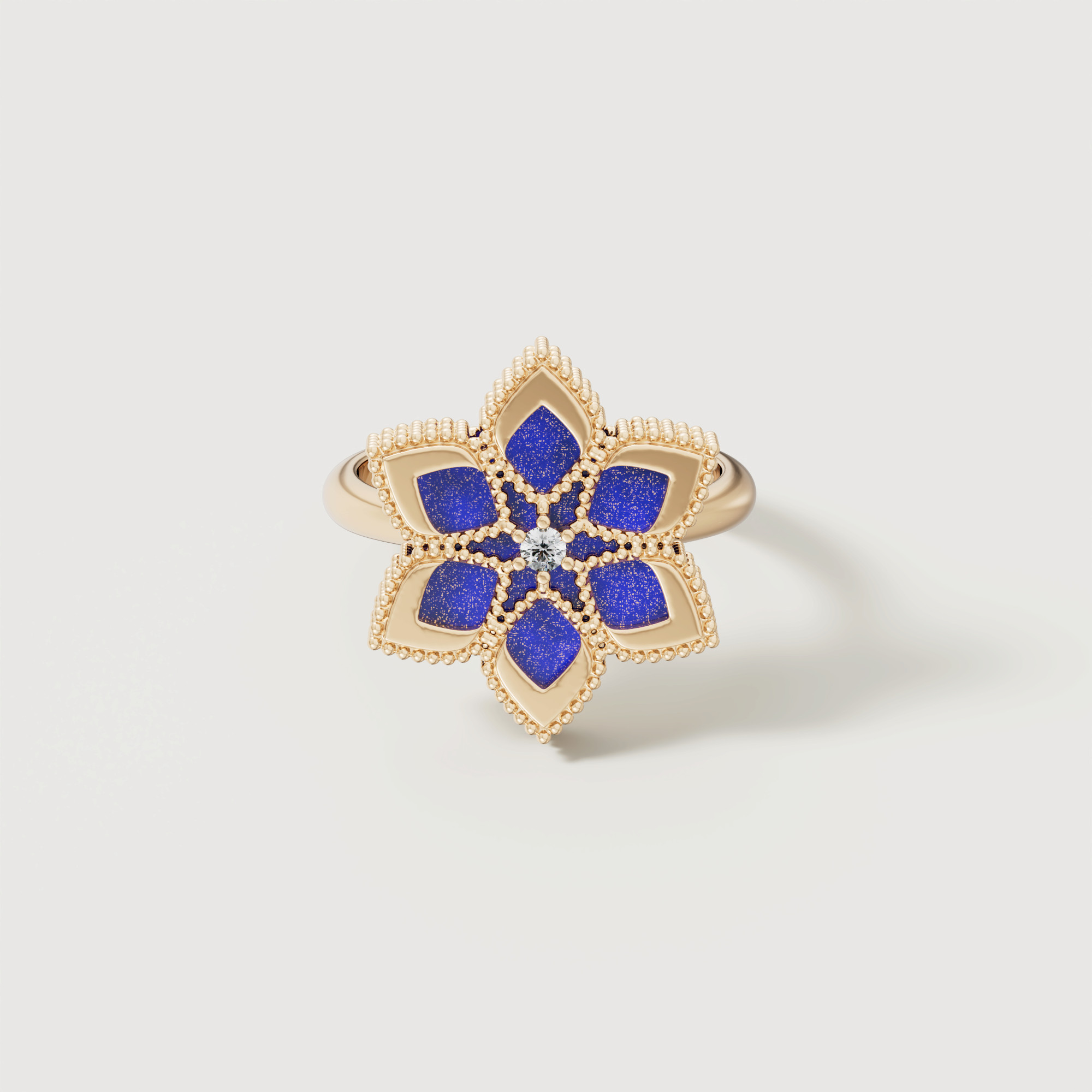 Stella D'oro Eden 18k Yellow Gold Diamond And Lapis Lazuli Ring