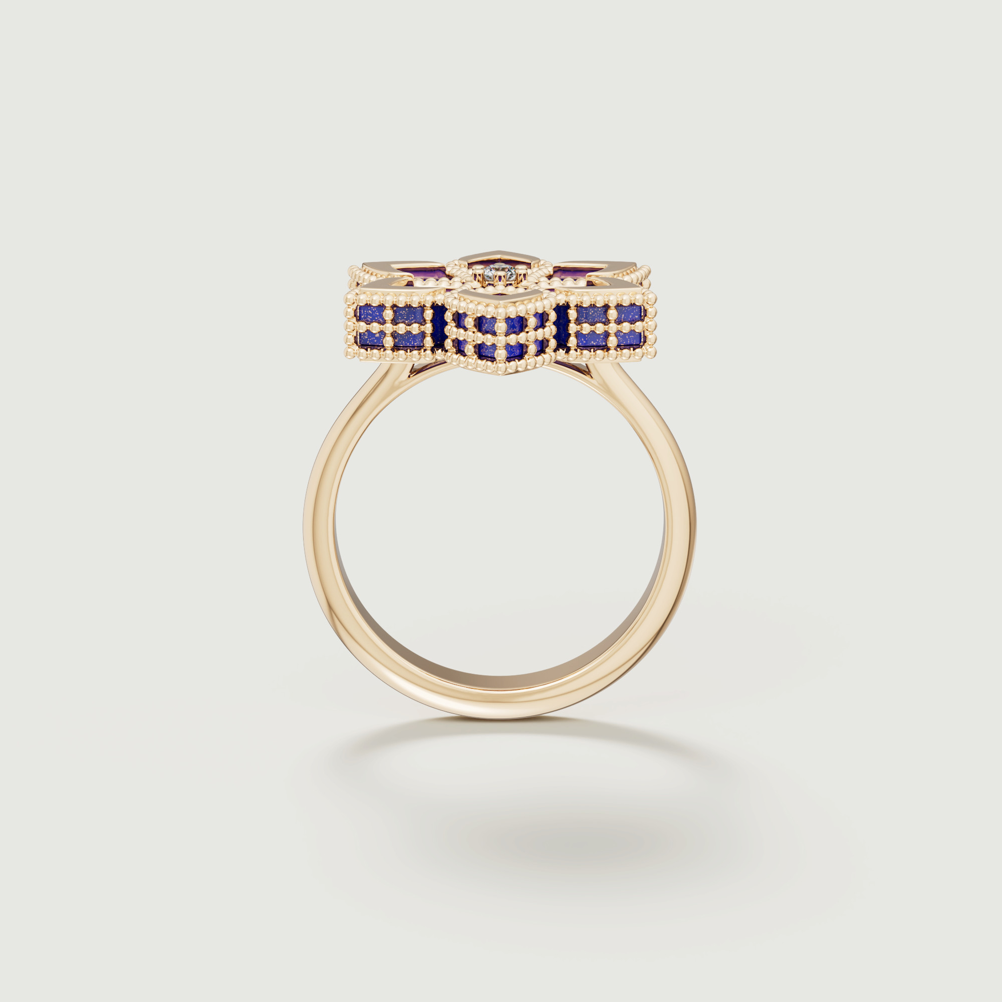 Stella D'oro Eden 18k Yellow Gold Diamond And Lapis Lazuli Ring