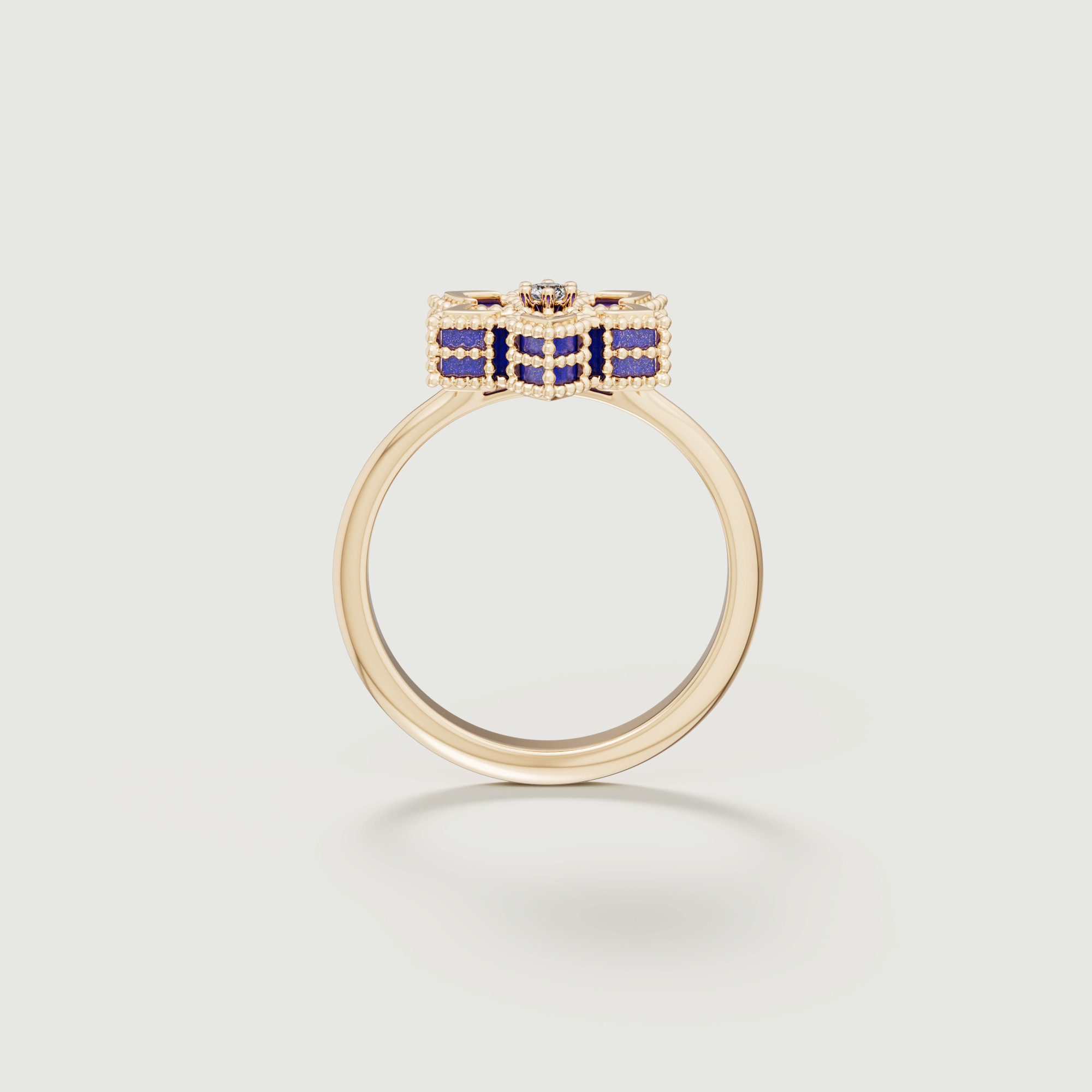 Stella D'oro Eden 18k Yellow Gold Diamond And Lapis Lazuli Ring
