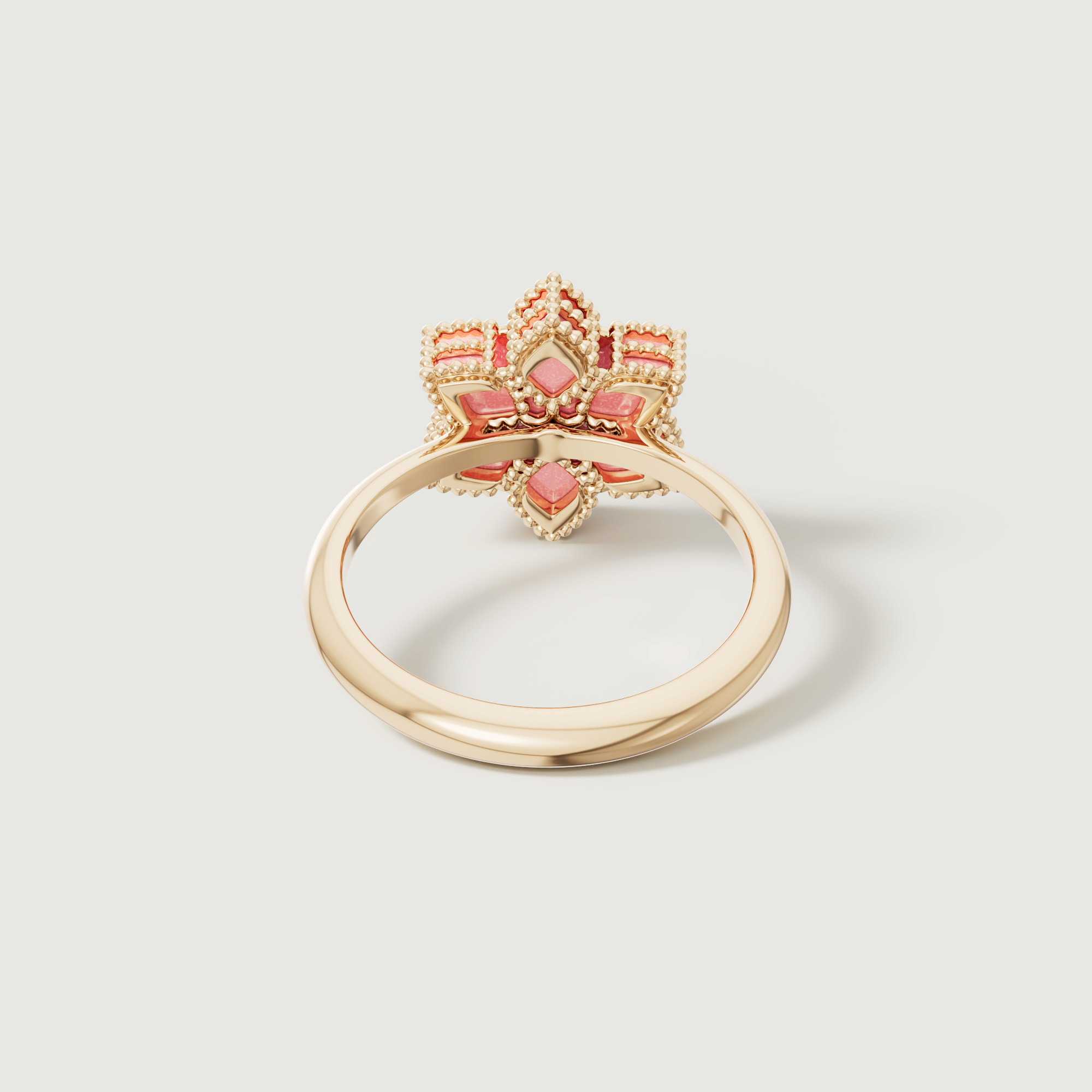 Stella D'oro Eden 18k Yellow Gold Diamond And Pink Opal Ring