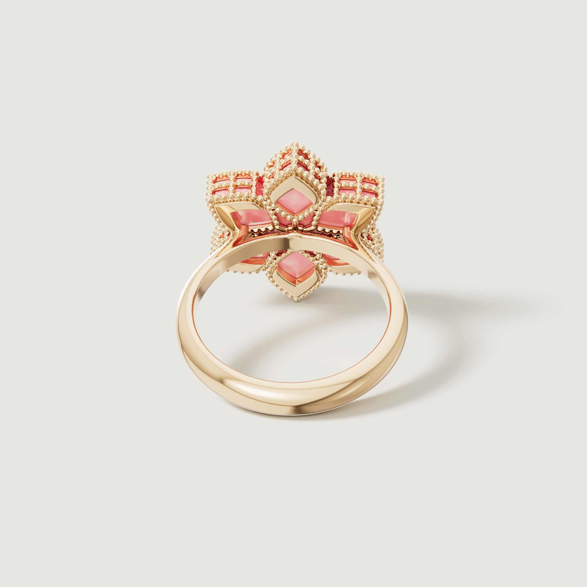 Stella D'oro Eden 18k Yellow Gold Diamond And Pink Opal Ring