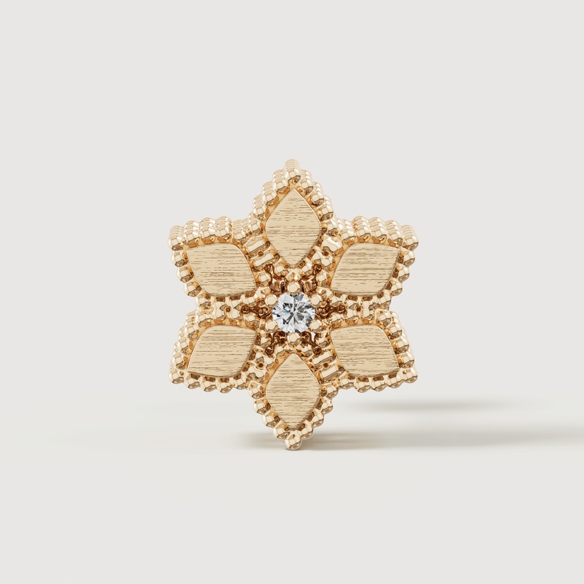 Stella D'Oro 18K Yellow Gold Diamond Earrings