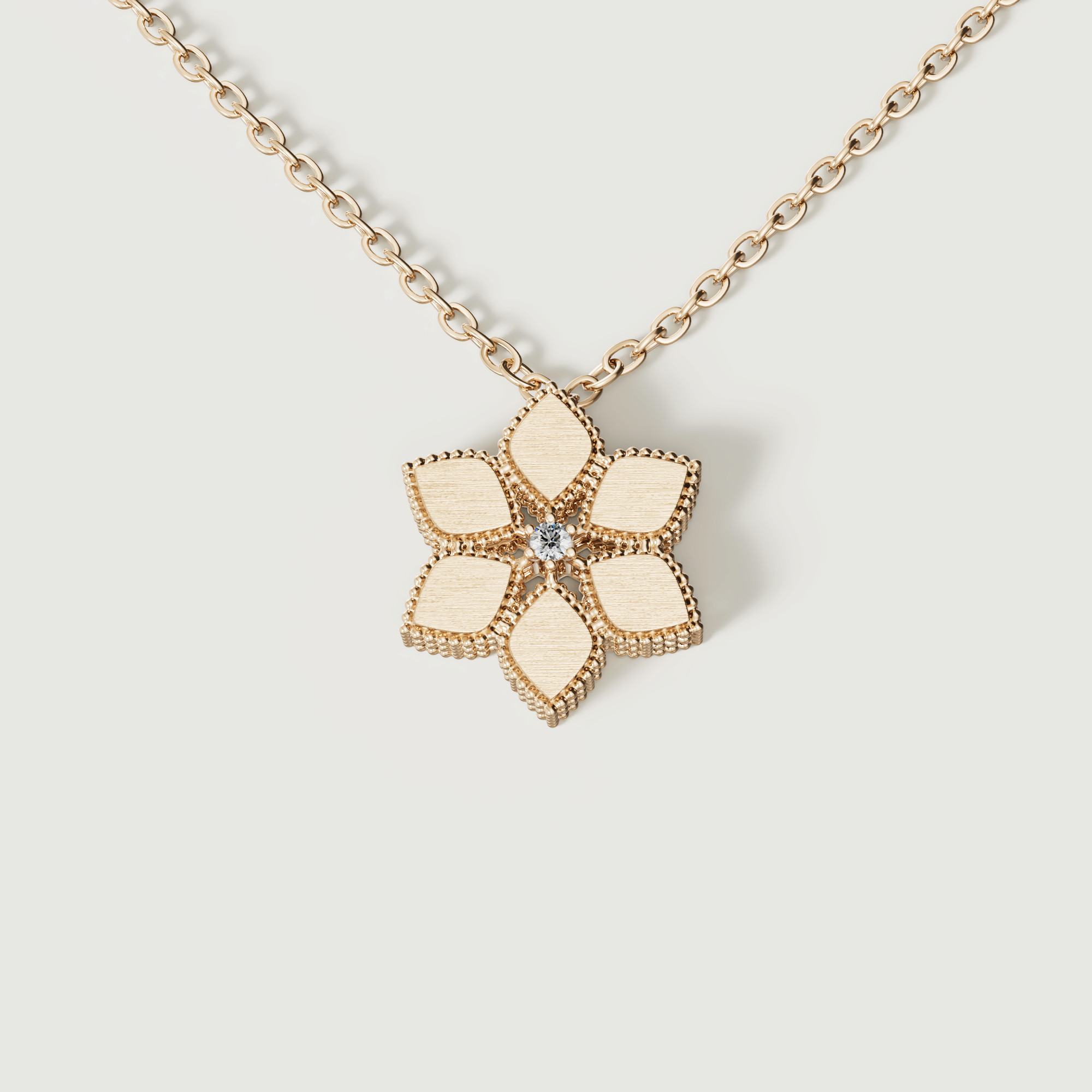 Golden Diamond Necklace in 18K Yellow Gold