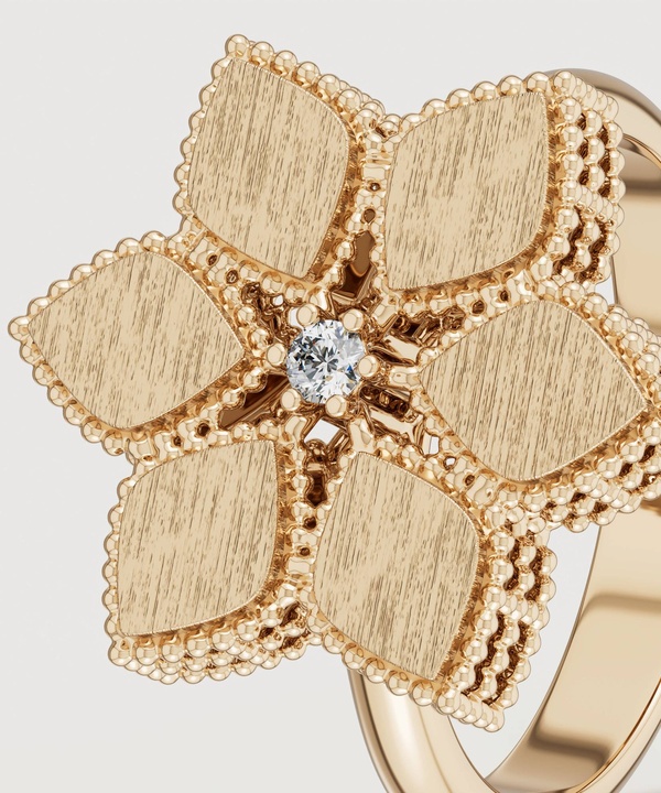 Golden Diamond Ring in 18K Yellow Gold
