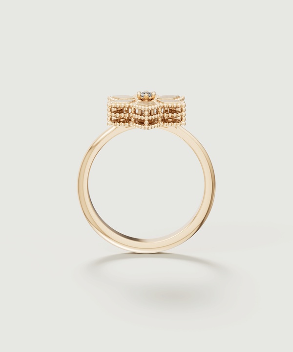 Golden Diamond Ring in 18K Yellow Gold