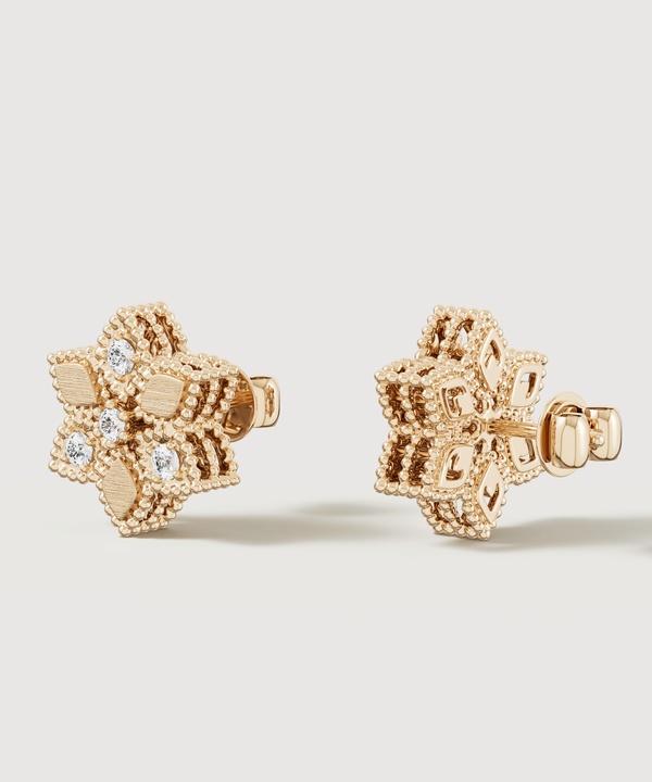 Pave Diamond Earring in 18K Yellow Gold