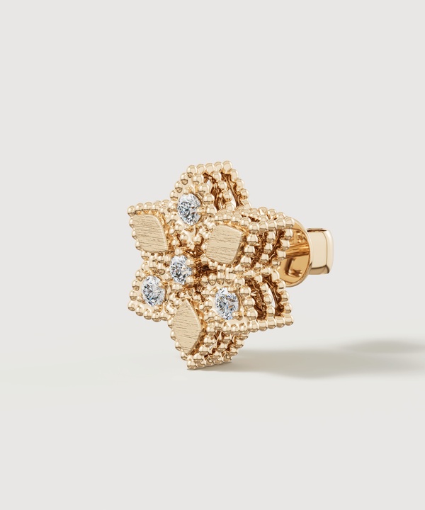 Pave Diamond Earring in 18K Yellow Gold