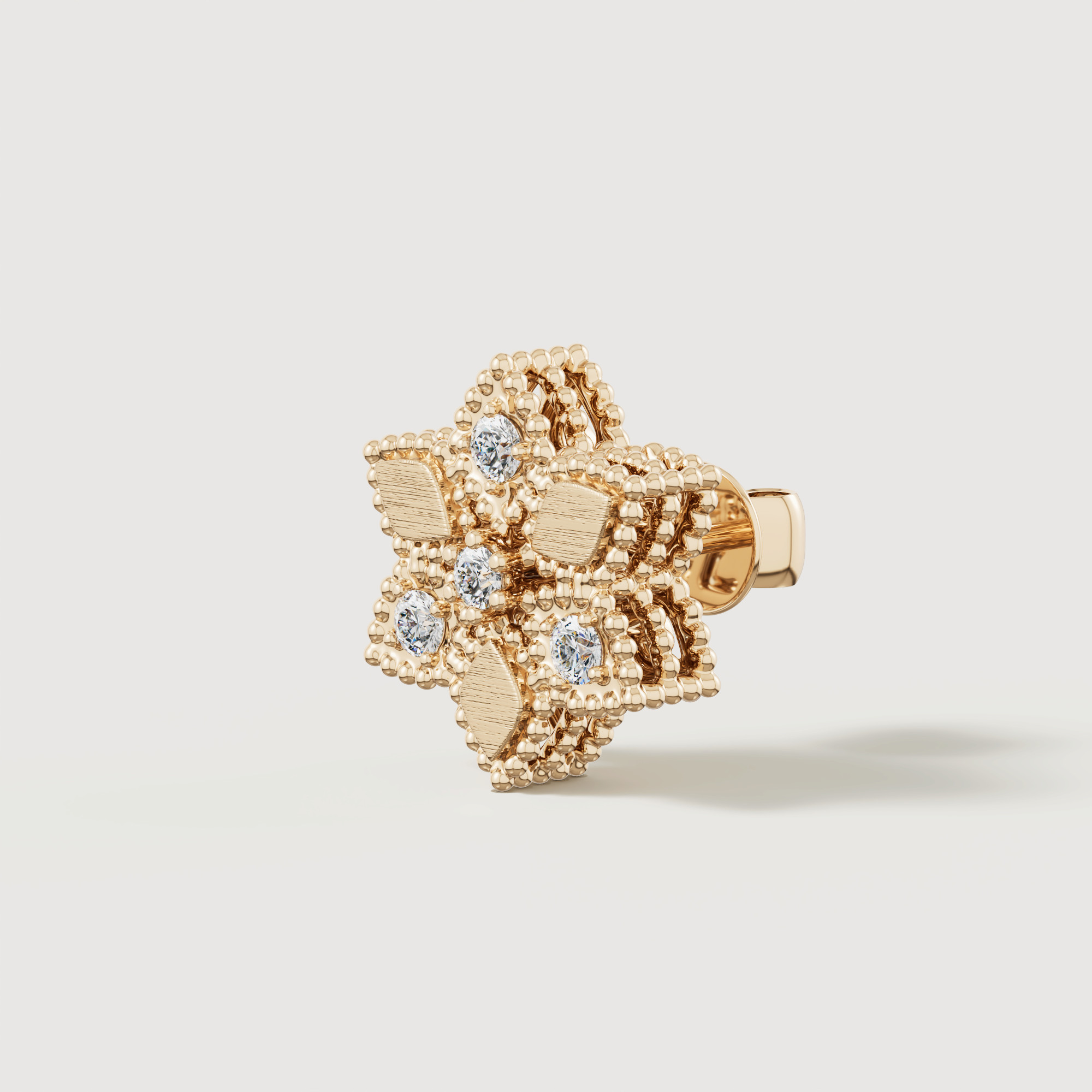 Stella D'Oro 18K Yellow Gold Diamond Earrings