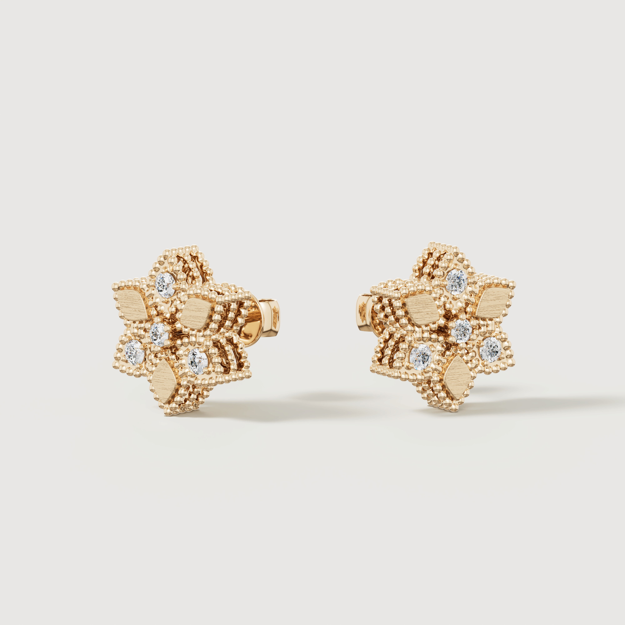 Pave Diamond Earring in 18K Yellow Gold