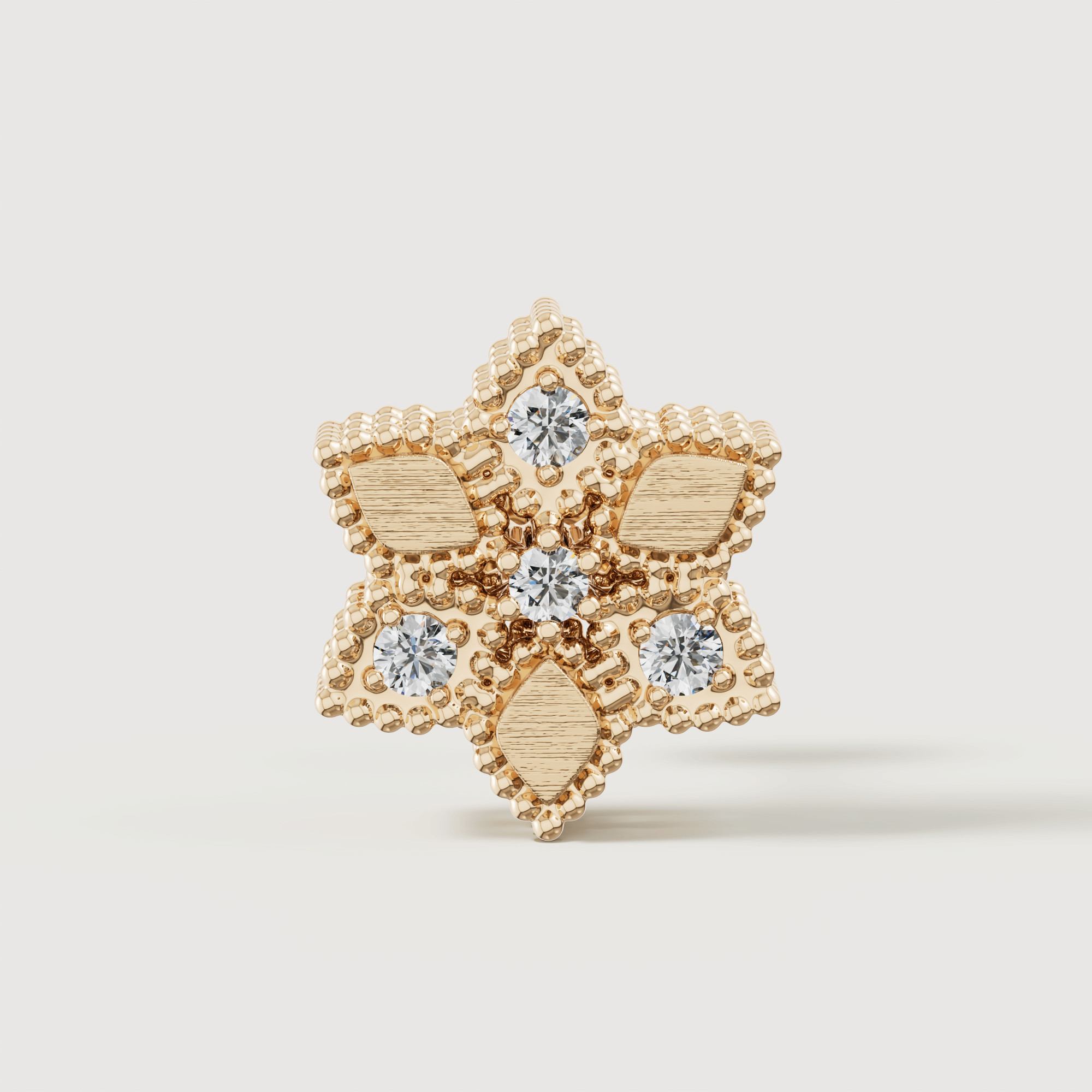 Stella D'Oro 18K Yellow Gold Diamond Earrings
