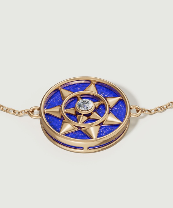 Shams 18k Yellow Gold Lapis Lazuli And Diamond Bracelet