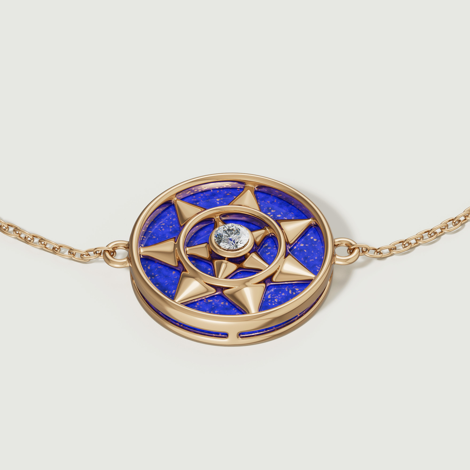 Shams 18k Yellow Gold Lapis Lazuli And Diamond Bracelet