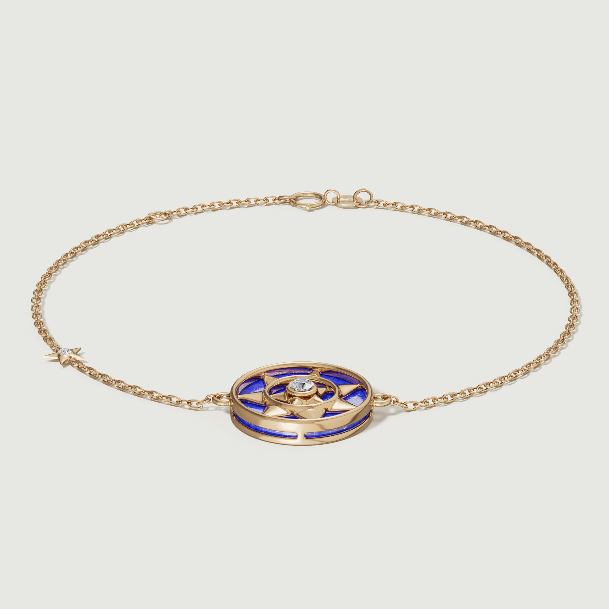 Shams 18k Yellow Gold Lapis Lazuli And Diamond Bracelet