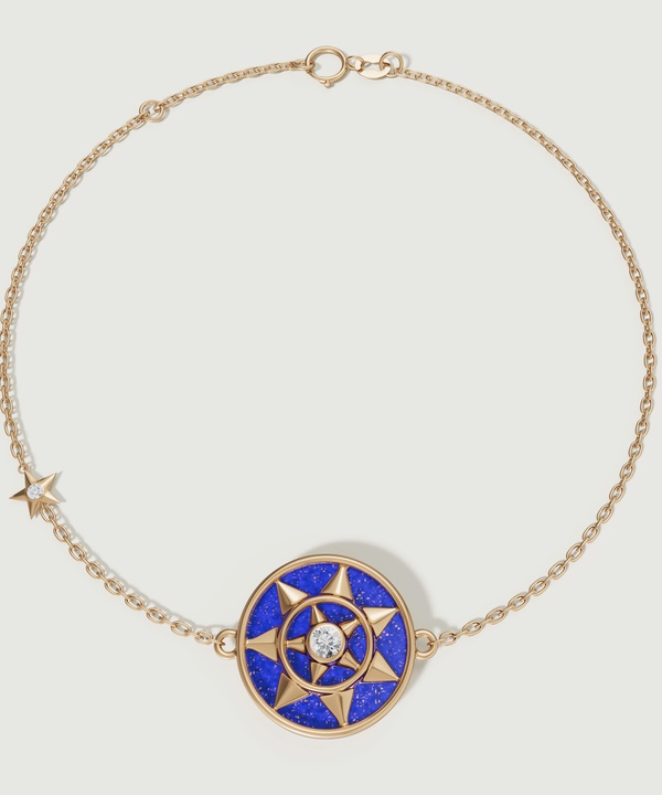 Shams 18k Yellow Gold Lapis Lazuli And Diamond Bracelet