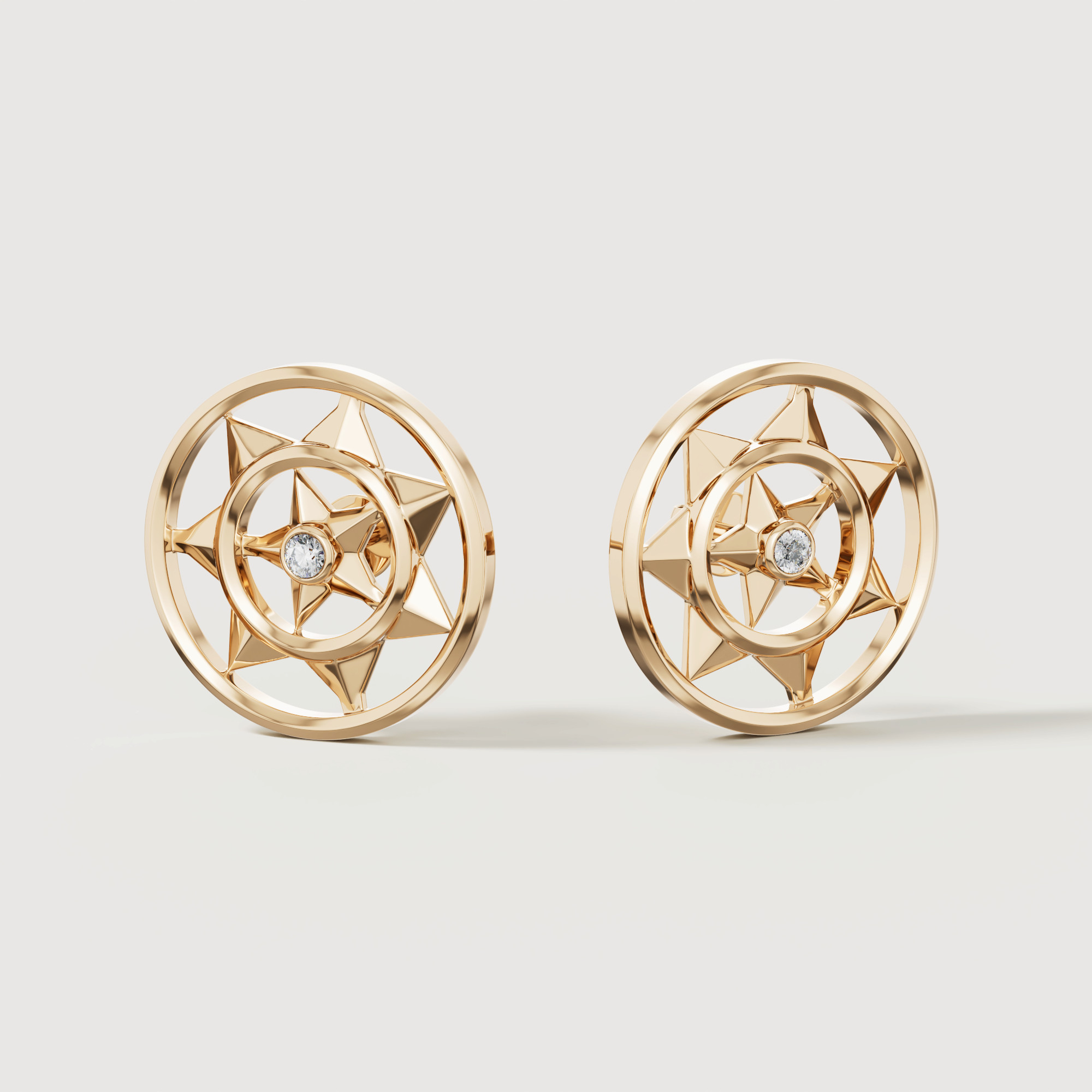 Shams 18K Yellow Gold Diamond Earrings