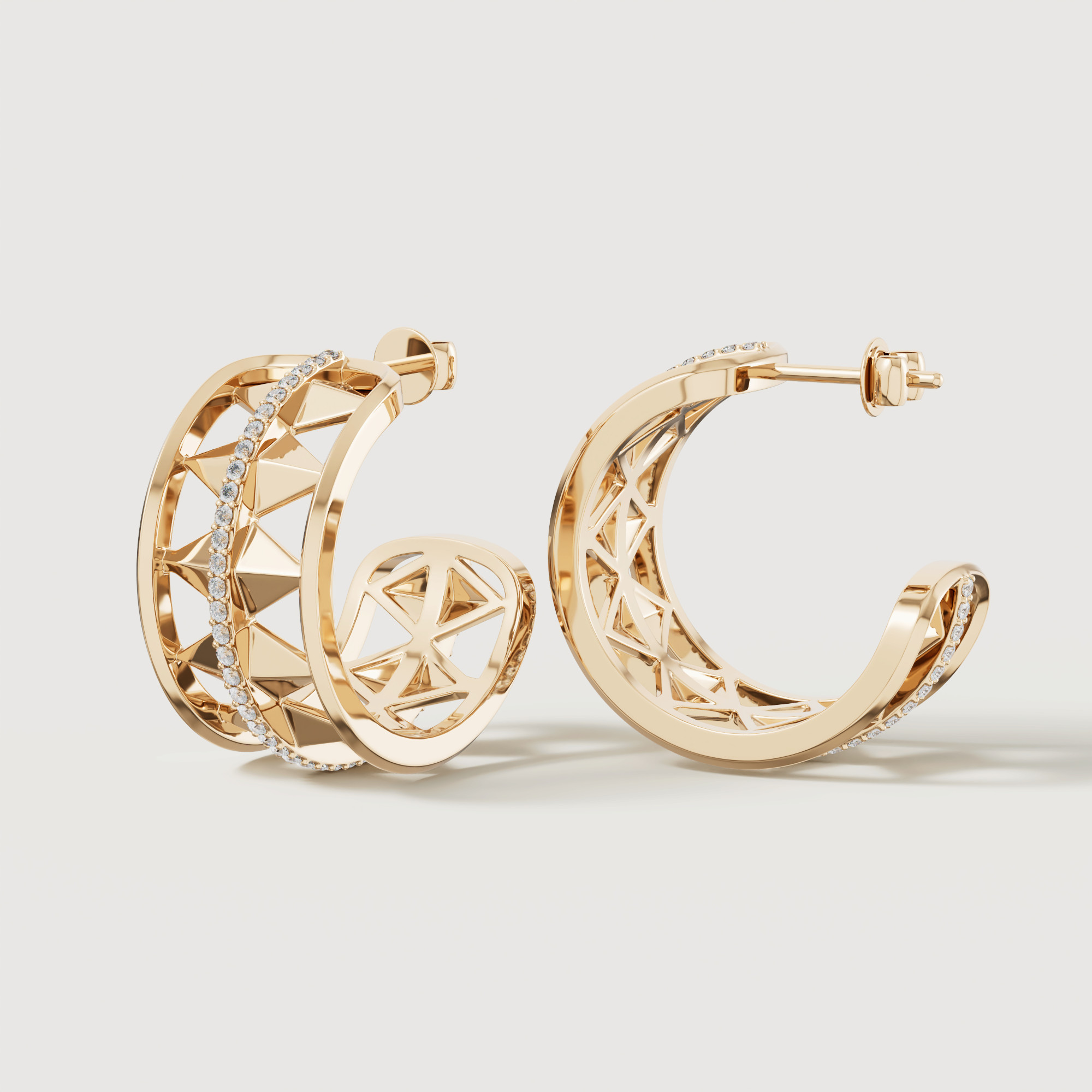 Shams 18k Yellow Gold Diamond Earrings