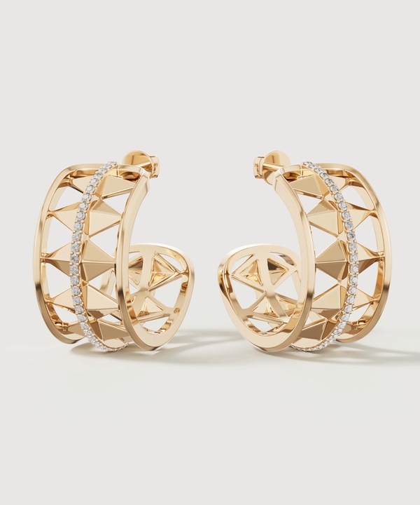 Shams 18k Yellow Gold Diamond Earrings