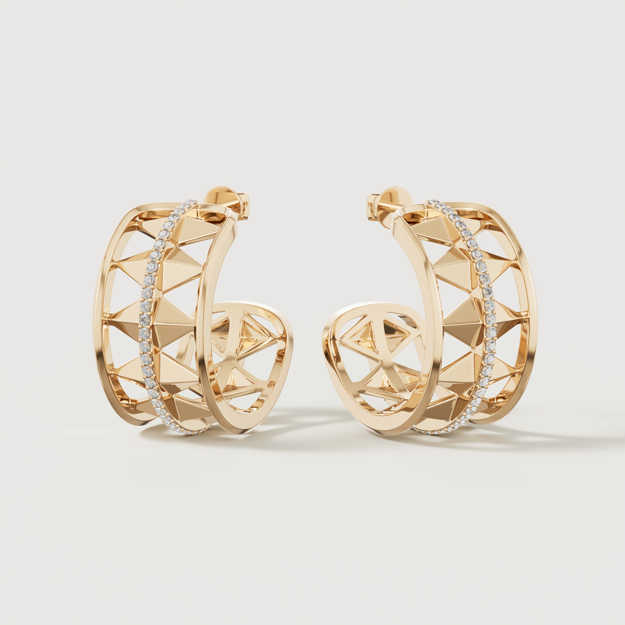 Shams 18k Yellow Gold Diamond Earrings