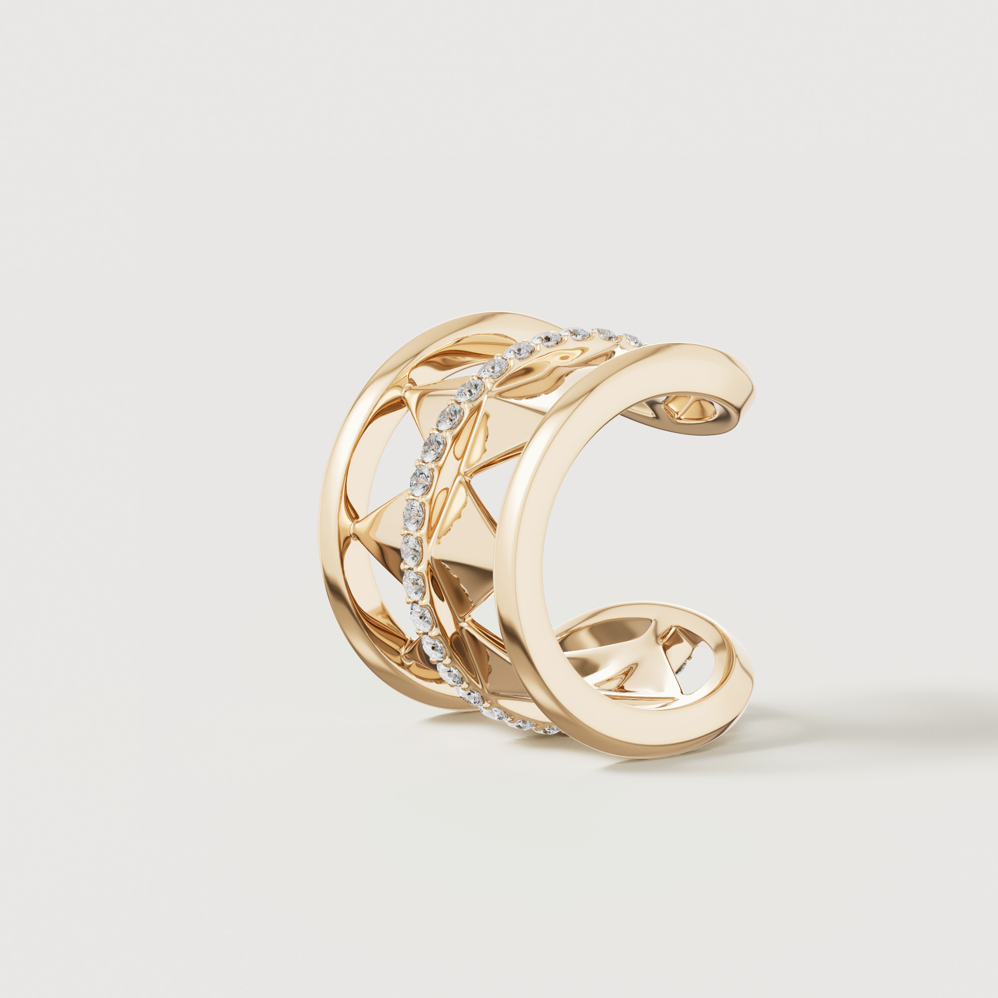 Shams 18k Yellow Gold Diamond Ear Cuff