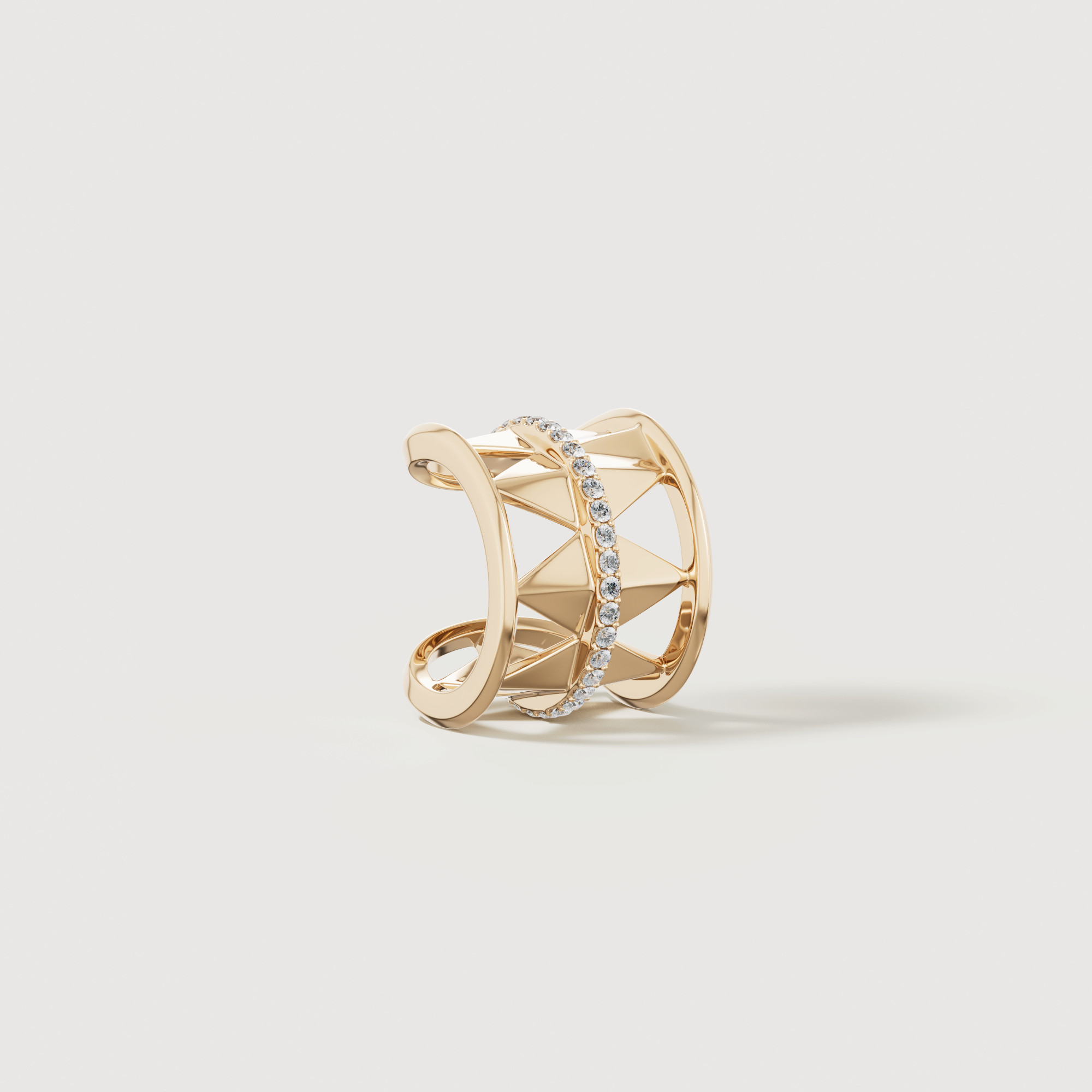 Shams 18k Yellow Gold Diamond Ear Cuff