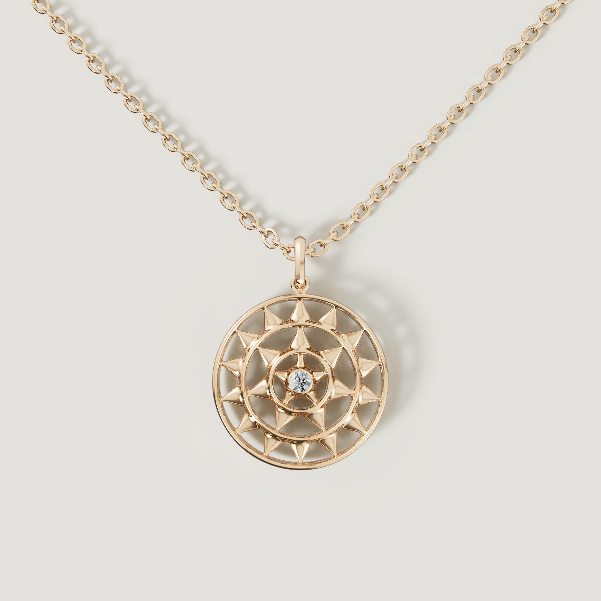 Shams 18k Yellow Gold Diamond Necklace