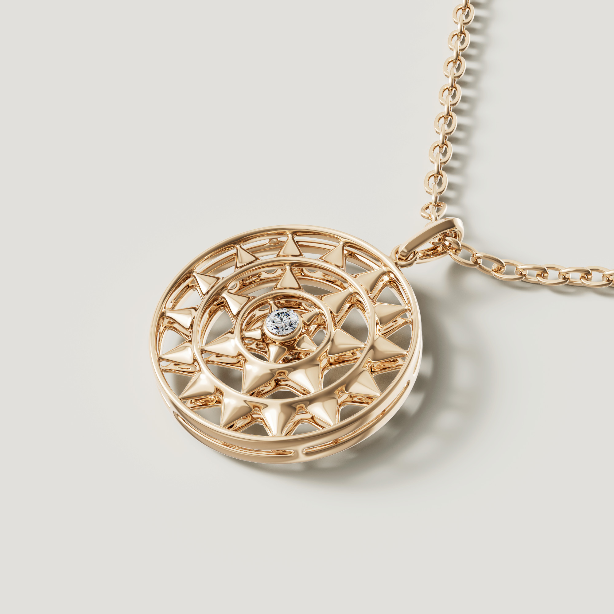 Shams 18k Yellow Gold Diamond Necklace