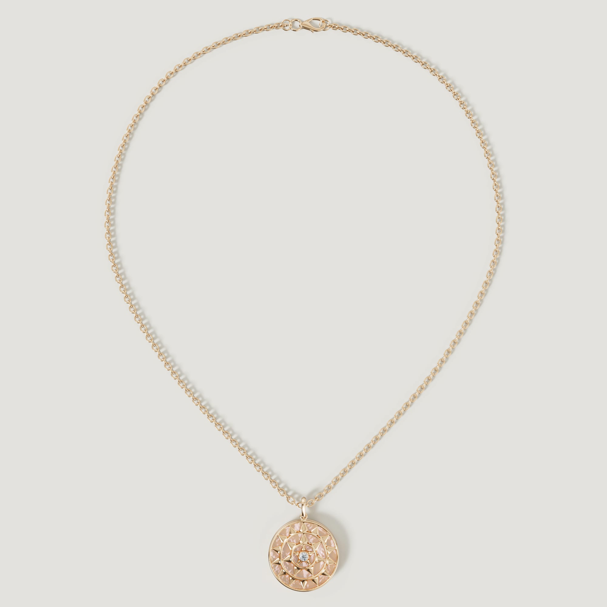 Shams 18K Yellow Gold Golden Mother Of Pearl And Diamond Necklace