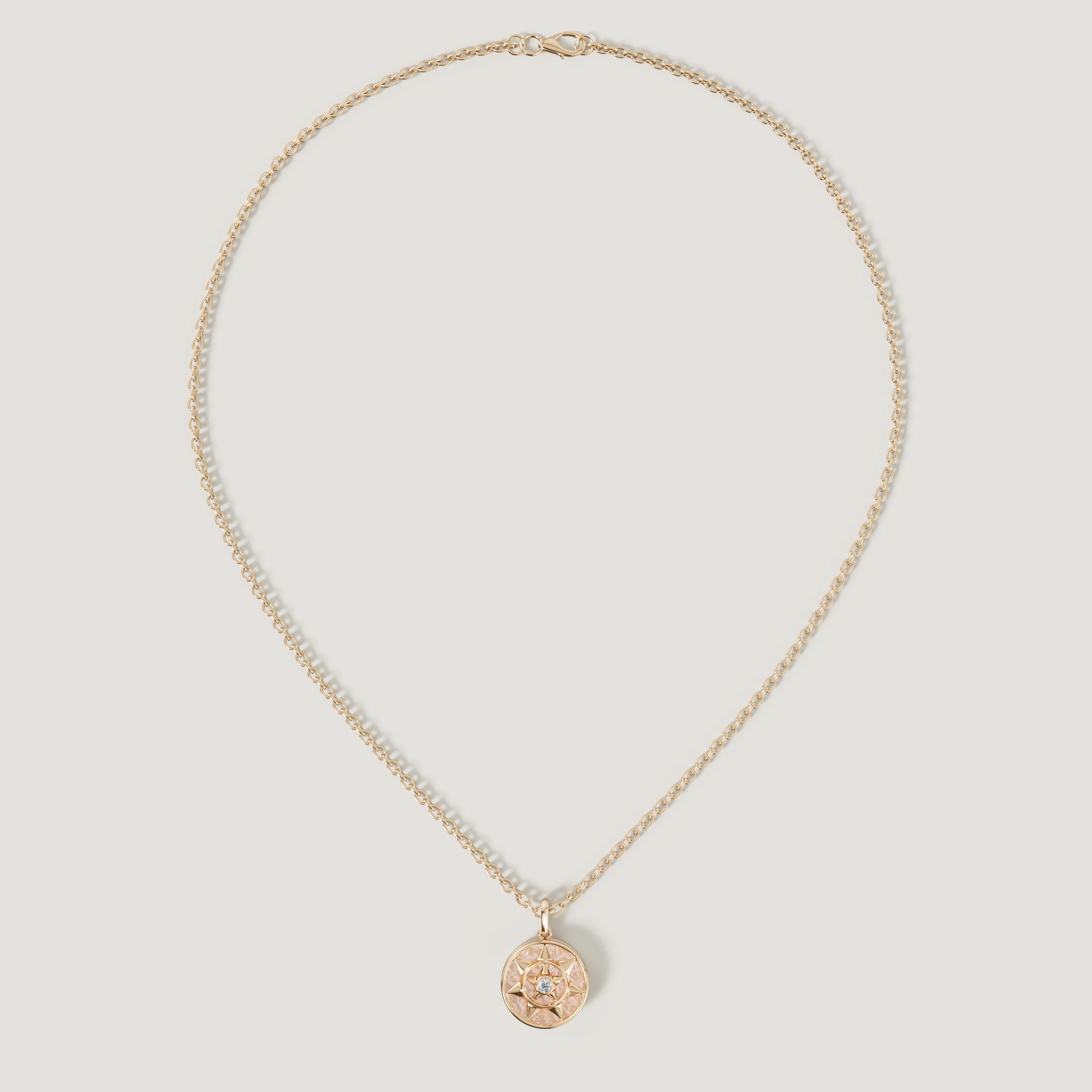 Shams 18K Yellow Gold Golden Mother Of Pearl And Diamond Necklace