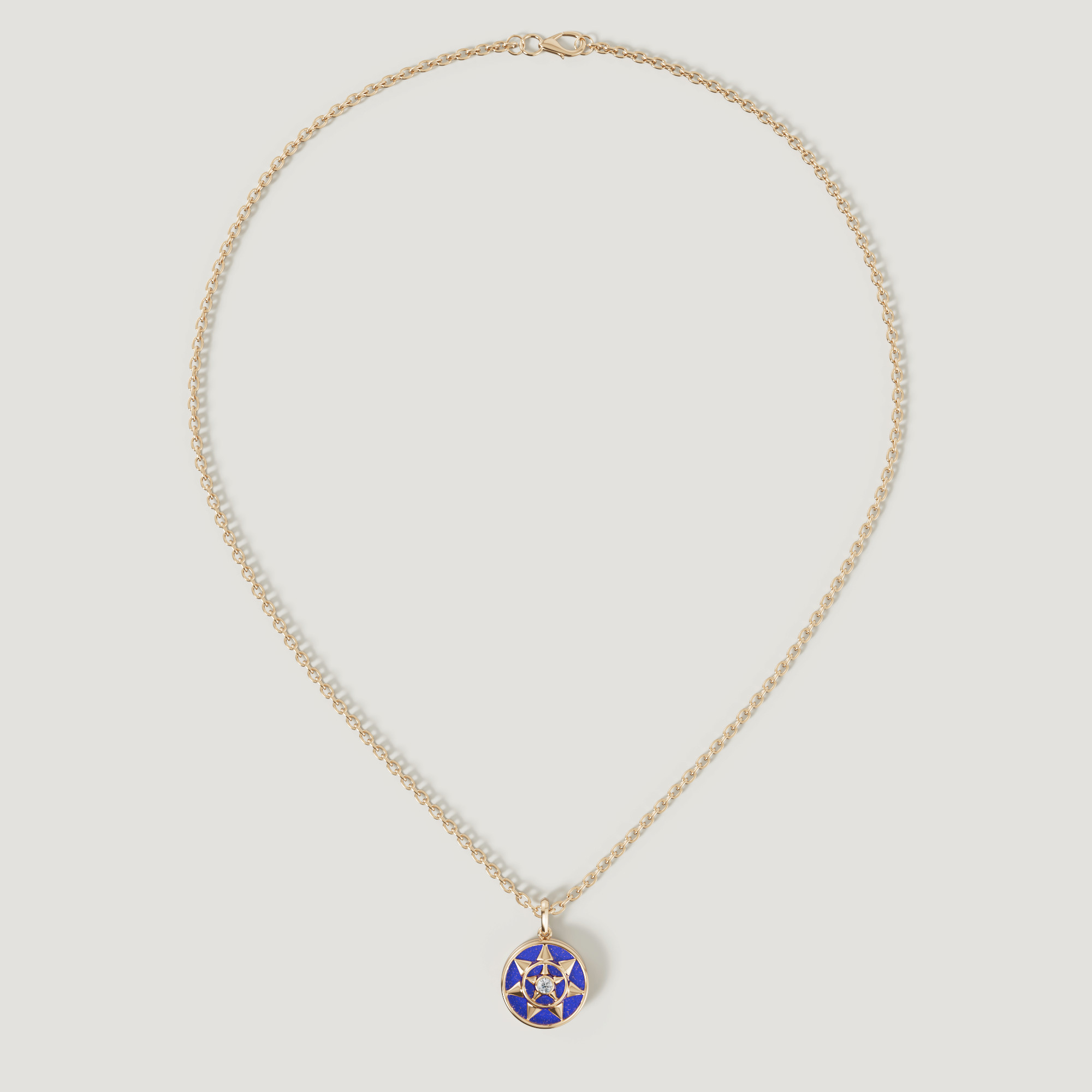 Shams 18k Yellow Gold Lapis Lazuli And Diamond Necklace
