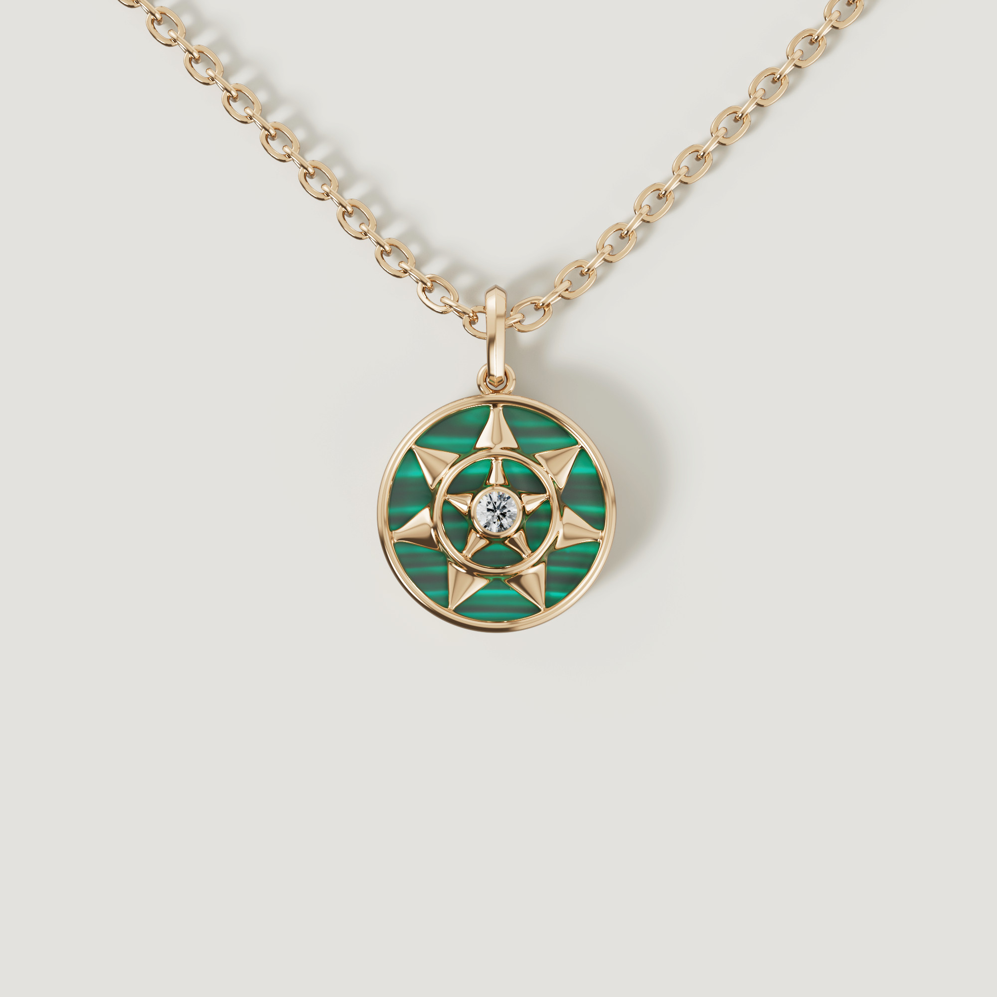 Shams Pendant-Chain in 18K Yellow Gold