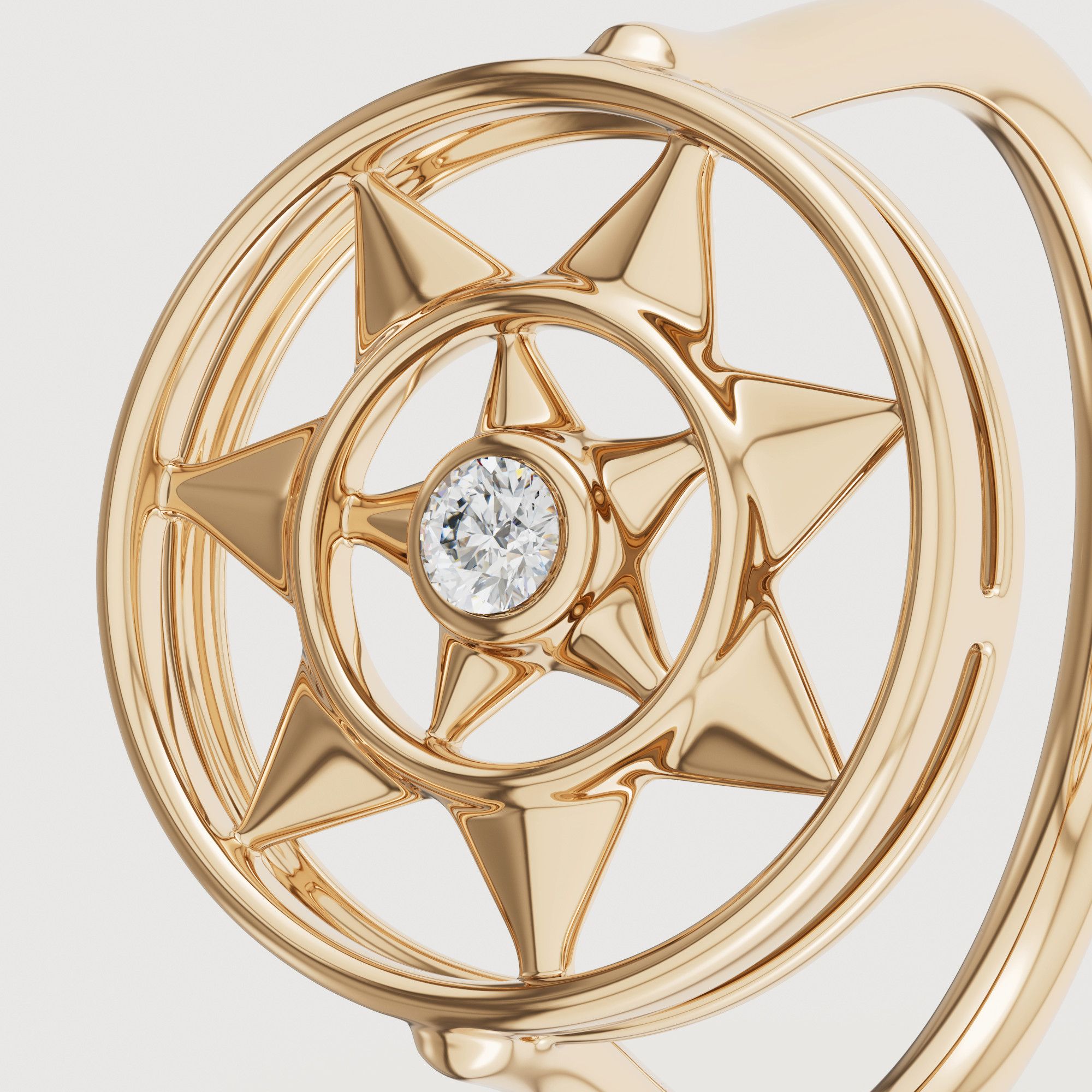 Shams 18k Yellow Gold Diamond Ring