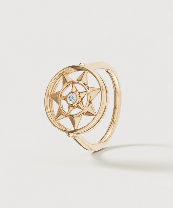 Shams 18k Yellow Gold Diamond Ring