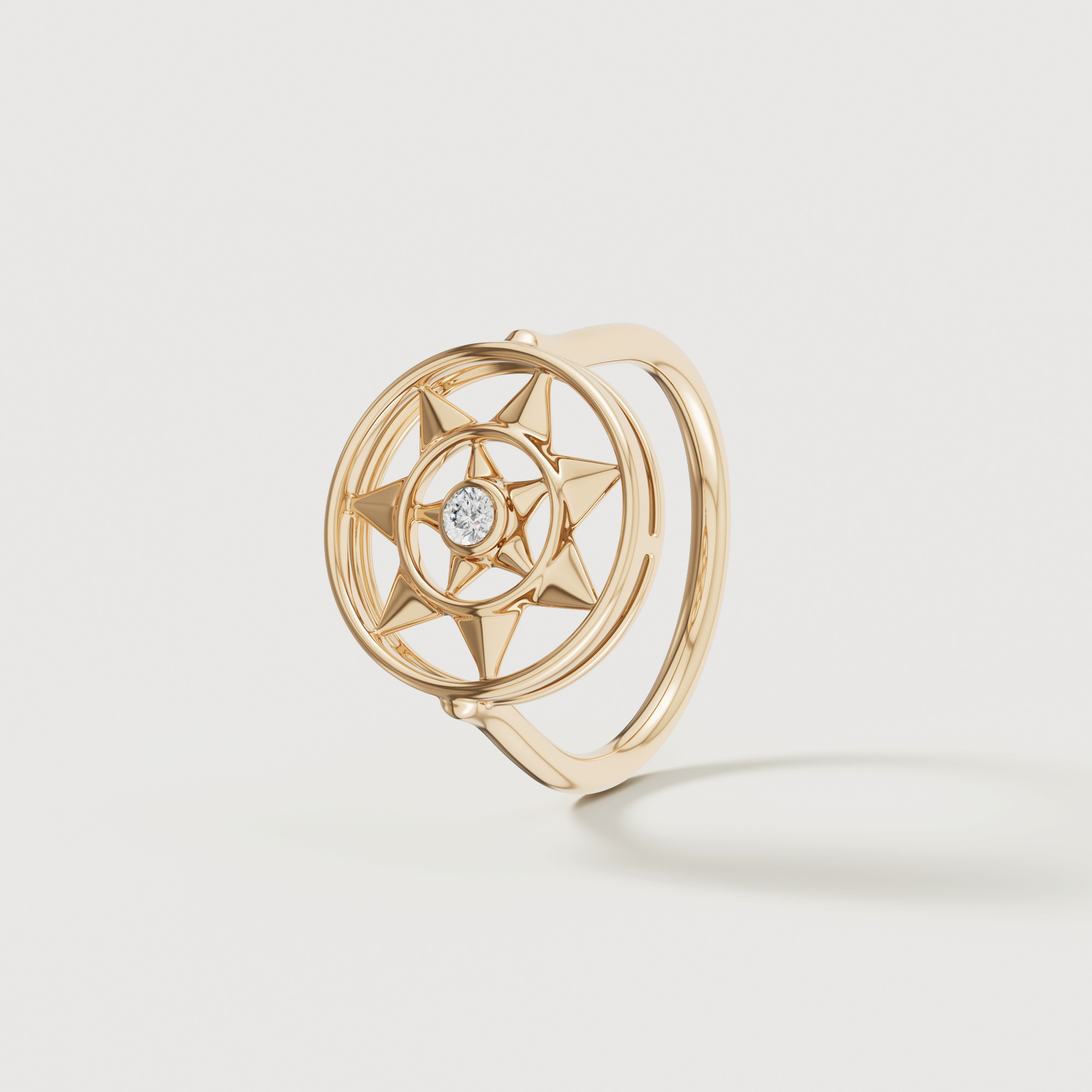 Shams 18k Yellow Gold Diamond Ring