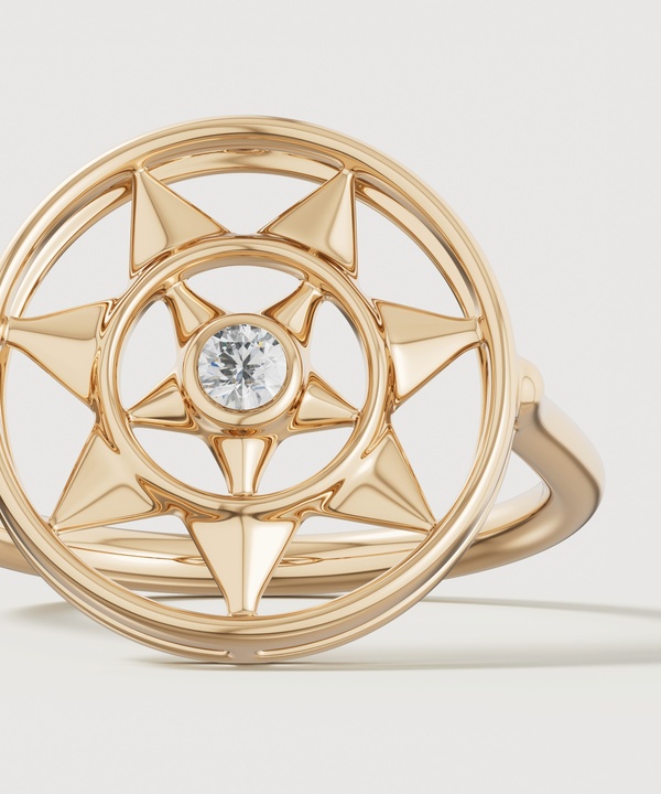 Shams 18k Yellow Gold Diamond Ring