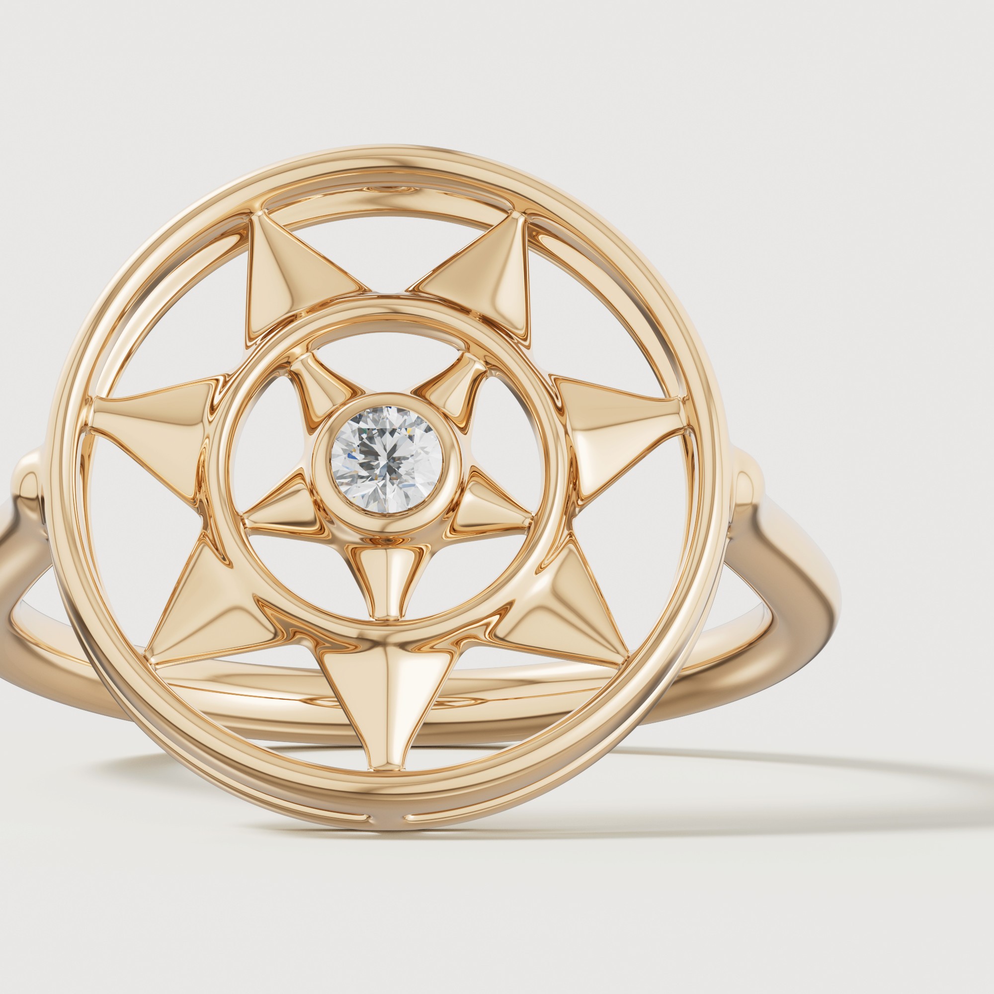 Shams 18k Yellow Gold Diamond Ring