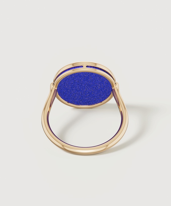 Shams 18k Yellow Gold Lapis Lazuli And Diamond Ring