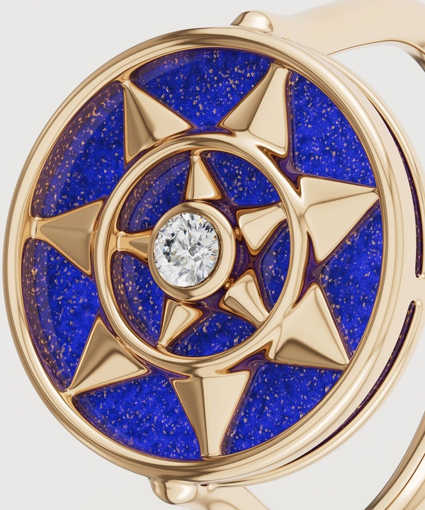 Shams 18k Yellow Gold Lapis Lazuli And Diamond Ring