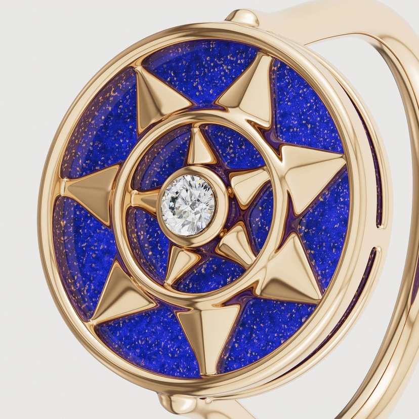 Shams 18K Yellow Gold Lapis Lazuli And Diamond Ring