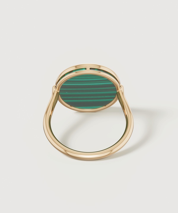 Shams 18k Yellow Gold Malachite And Diamond Ring