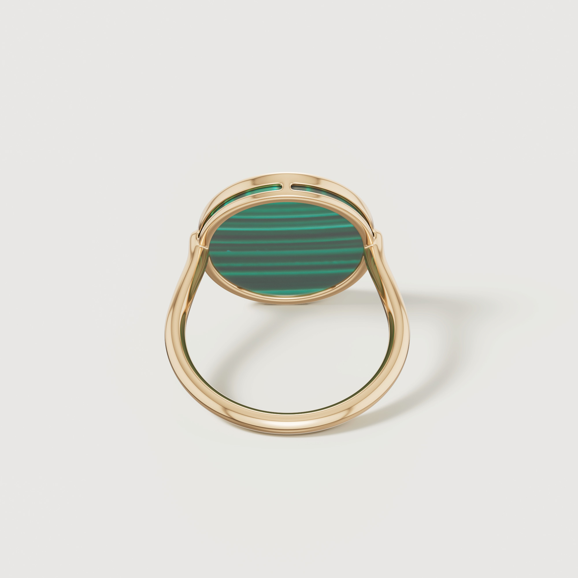 Shams 18K Yellow Gold Malachite And Diamond Ring