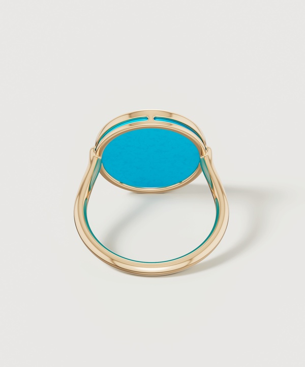 Shams 18k Yellow Gold Turquoise And Diamond Ring