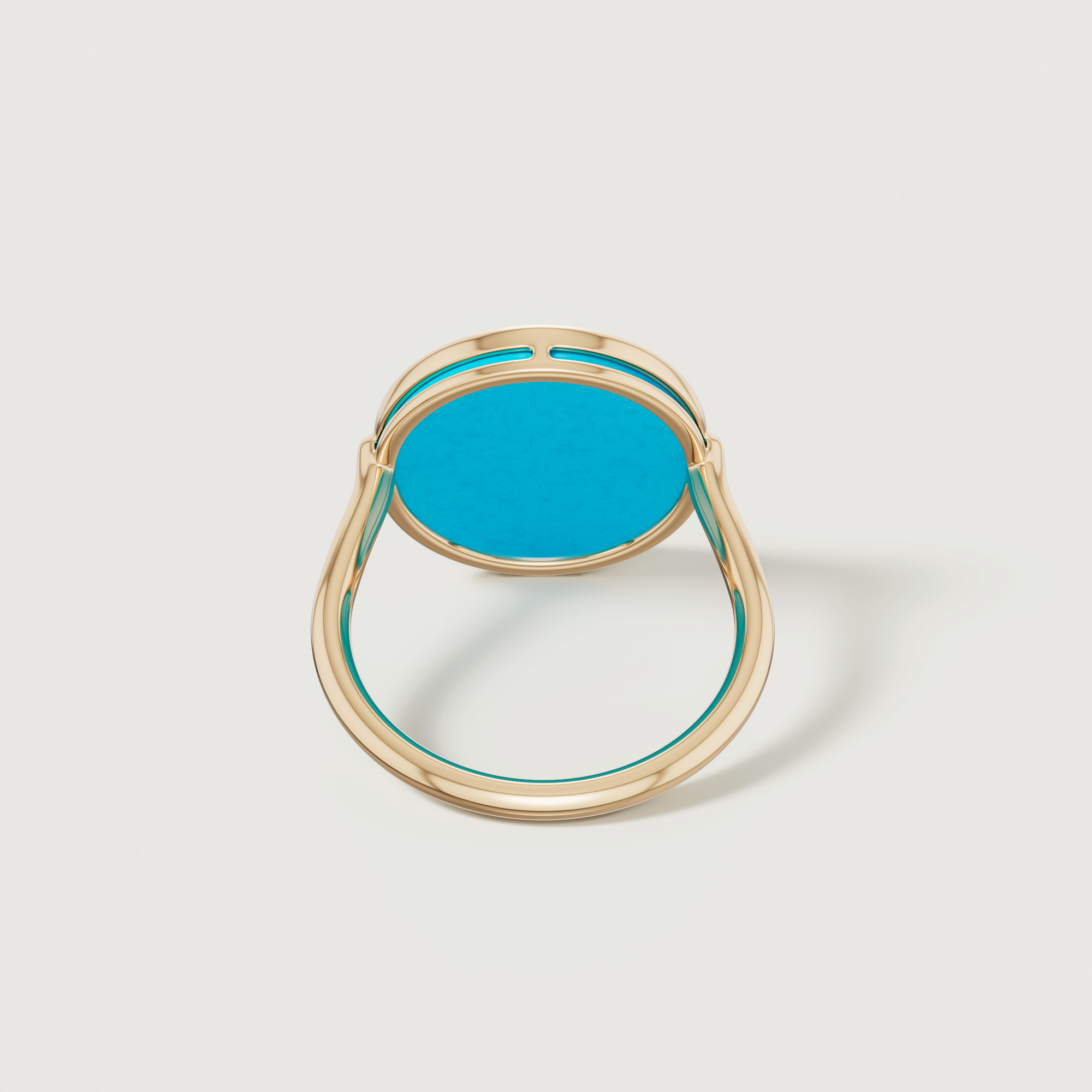 Shams 18K Yellow Gold Turquoise And Diamond Ring