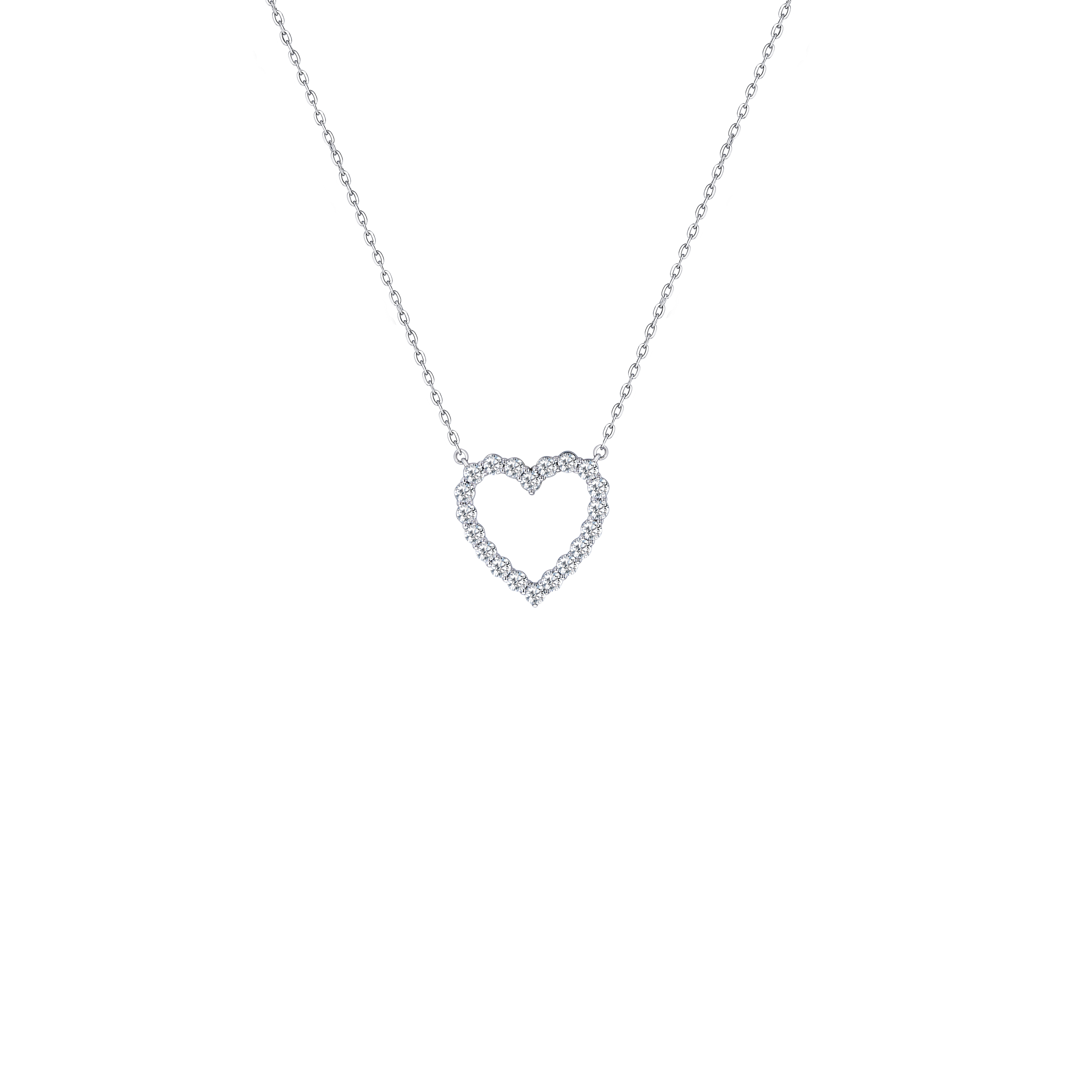Damas Valentine'S Day Collection Necklace In 18K White Gold And Studded With Diamonds
