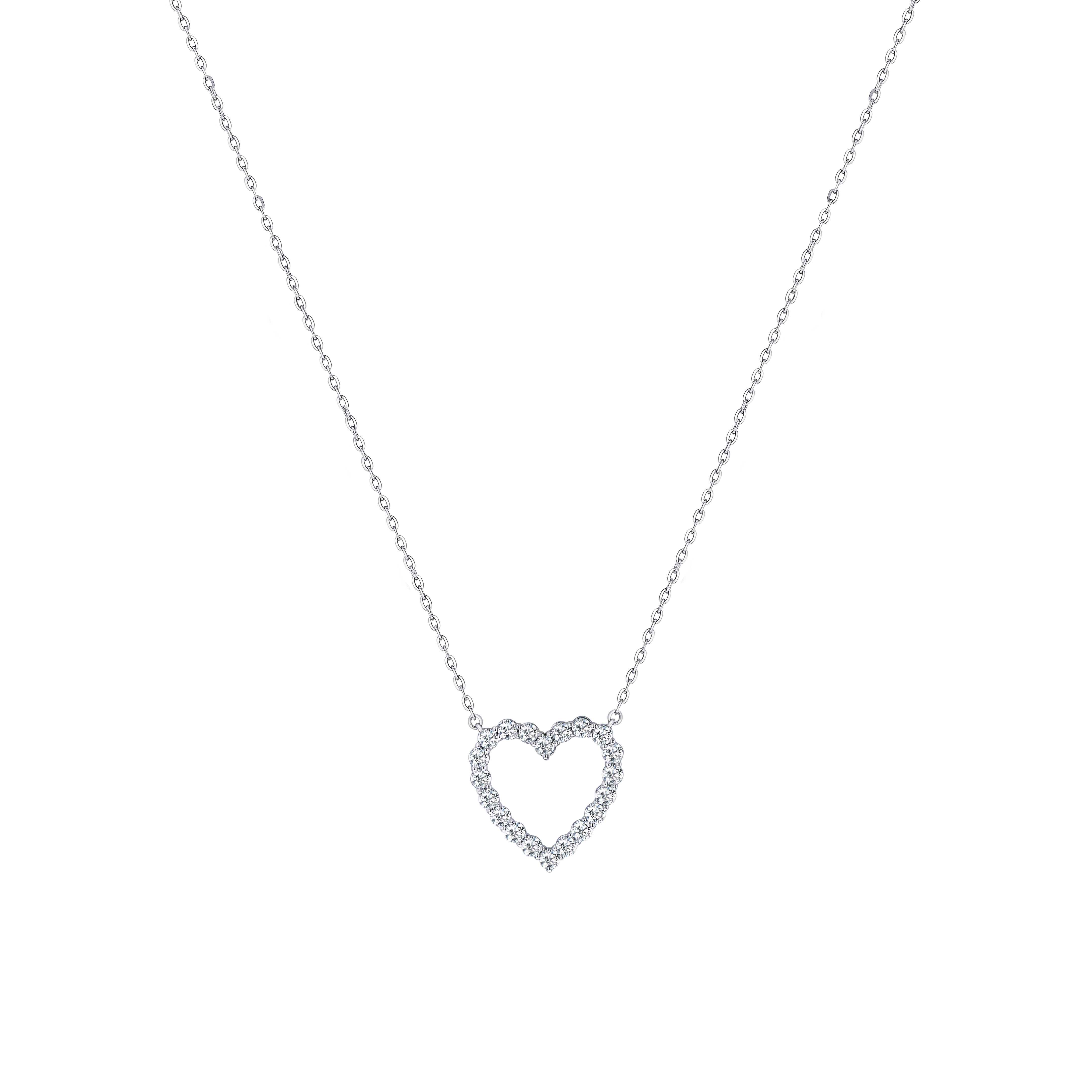 Damas Valentine'S Day Collection Necklace In 18K White Gold And Studded With Diamonds