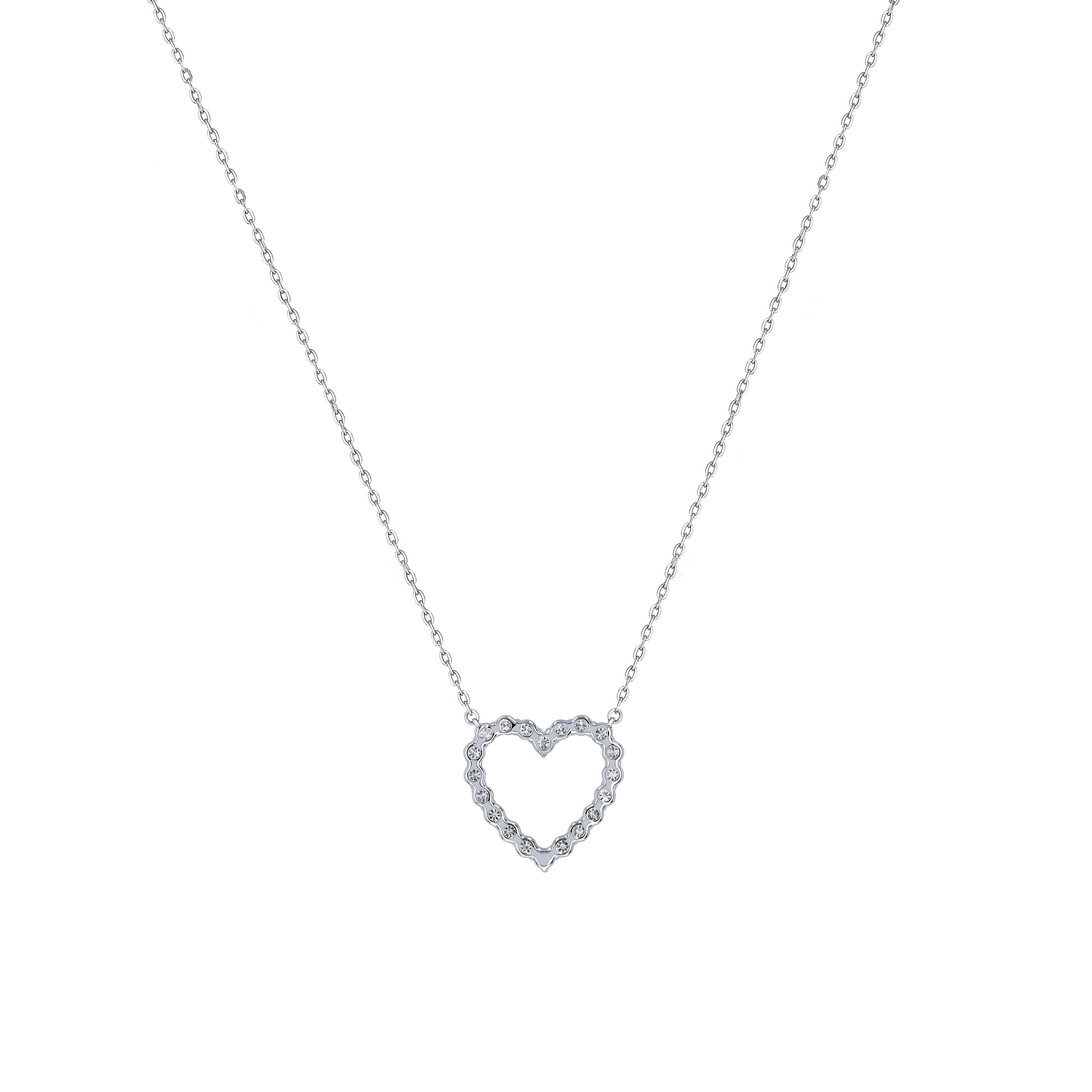 Damas Valentine'S Day Collection Necklace In 18K White Gold And Studded With Diamonds