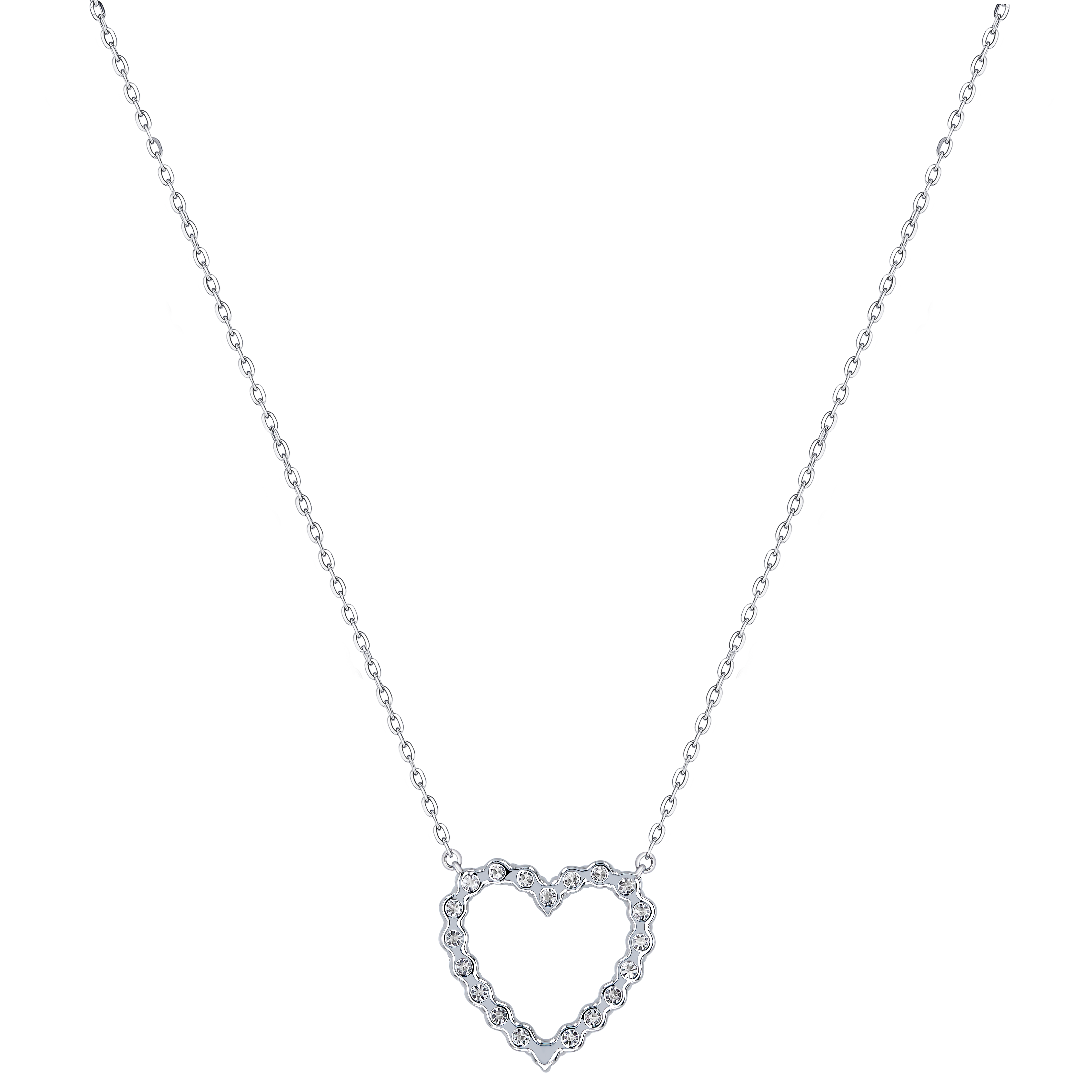 Damas Valentine's Day Collection Necklace In 18k White Gold And Studded With Diamonds