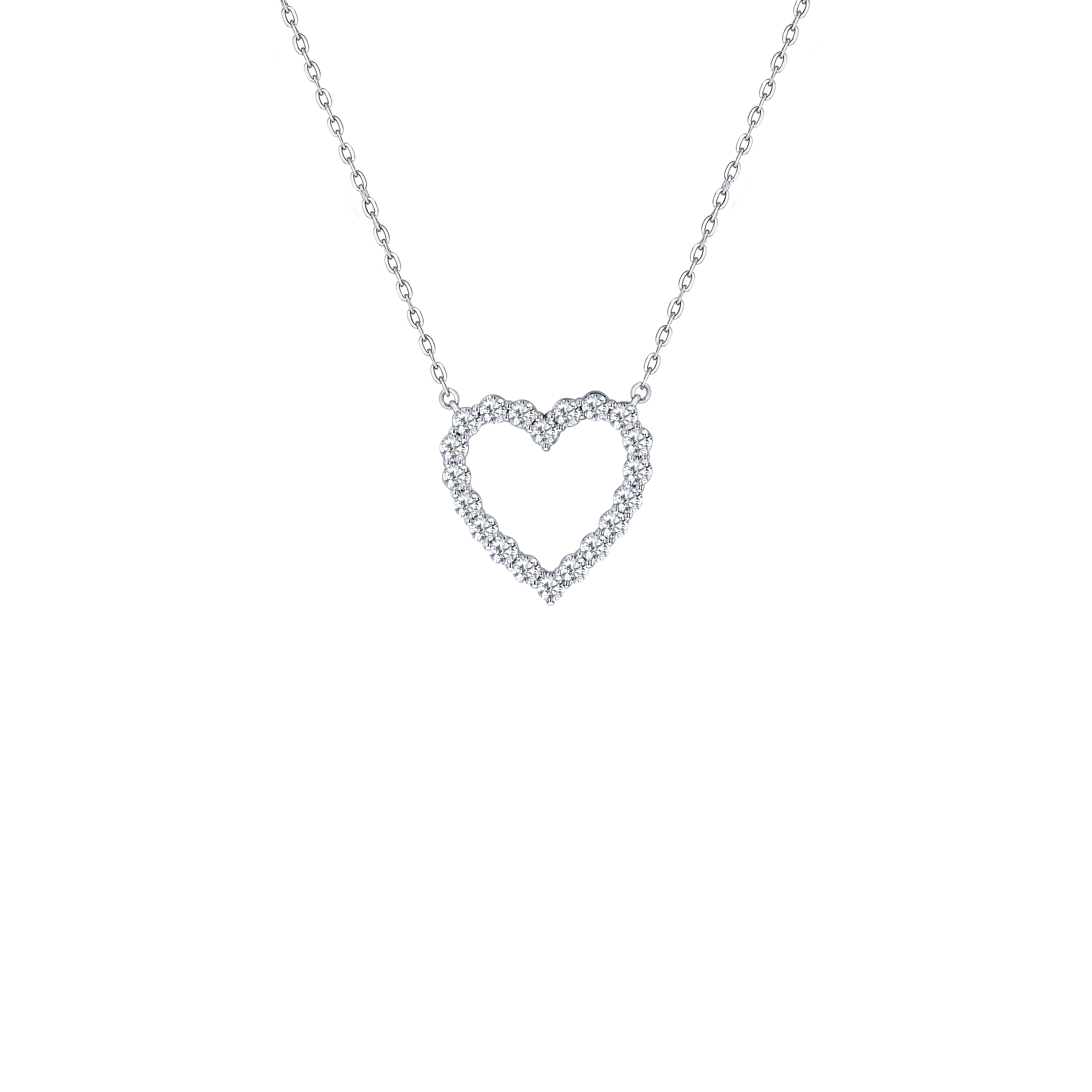 Damas Valentine's Day Collection Necklace In 18k White Gold And Studded With Diamonds